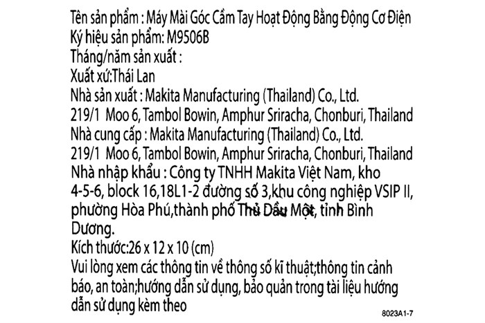 Máy mài góc Makita M9506B 720W