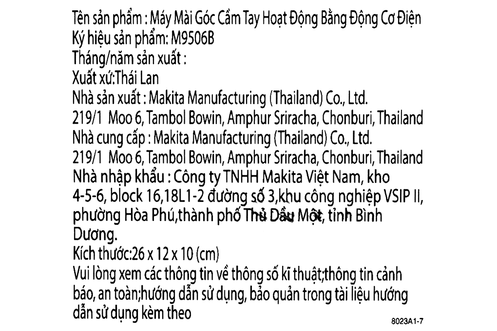 Máy mài góc Makita M9506B 720W Màu Xanh lá