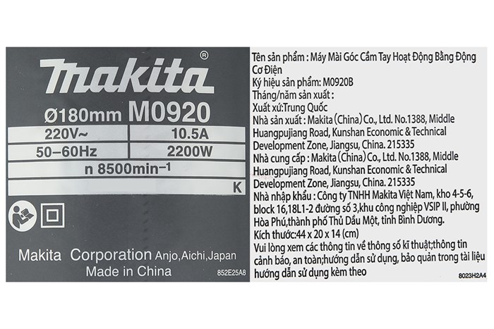 Máy mài góc Makita M0920B 2200W