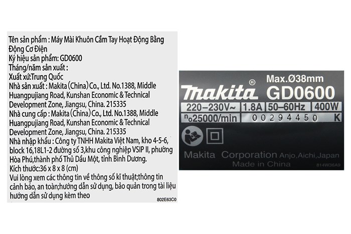 Máy mài khuôn Makita GD0600 400W