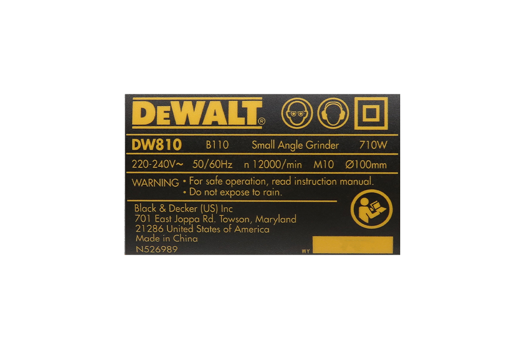 Máy mài góc Dewalt DW810B-B1 710W Màu Đen - Vàng