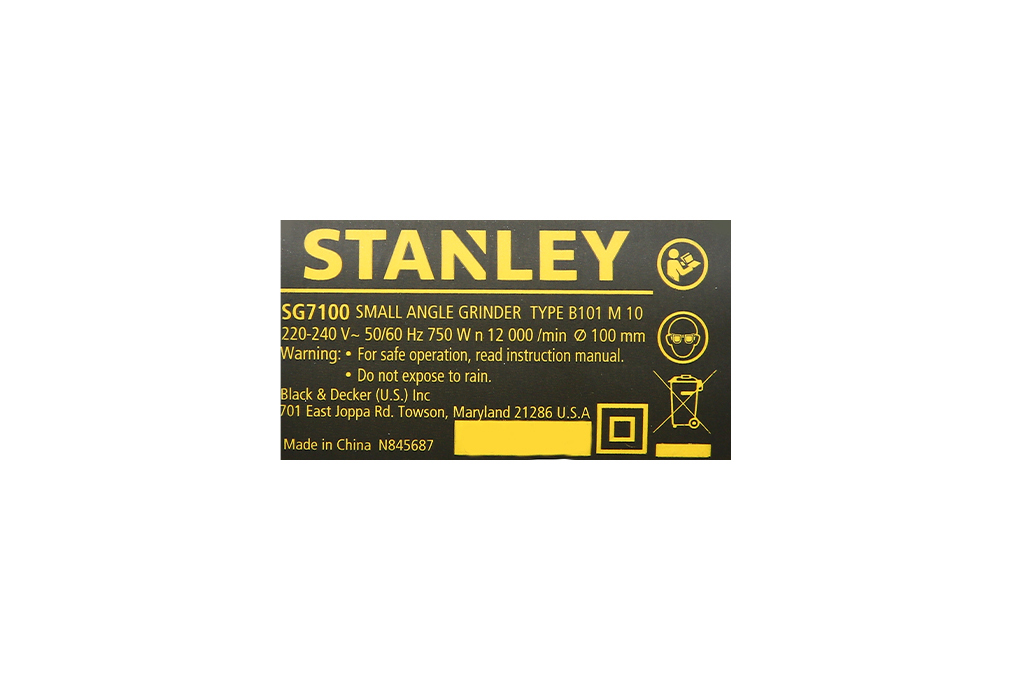 Máy mài góc Stanley SG7100-B1 750W Màu Đen - Vàng