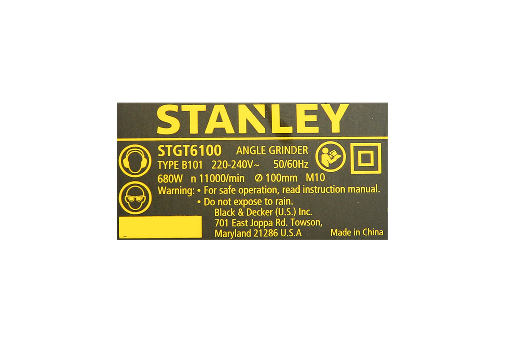 Máy mài góc Stanley STGT6100-B1 680W Màu Đen - Vàng