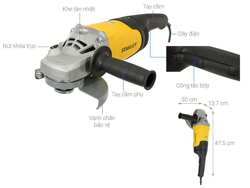 Máy mài góc lớn Stanley STGL2218-B1 2200W