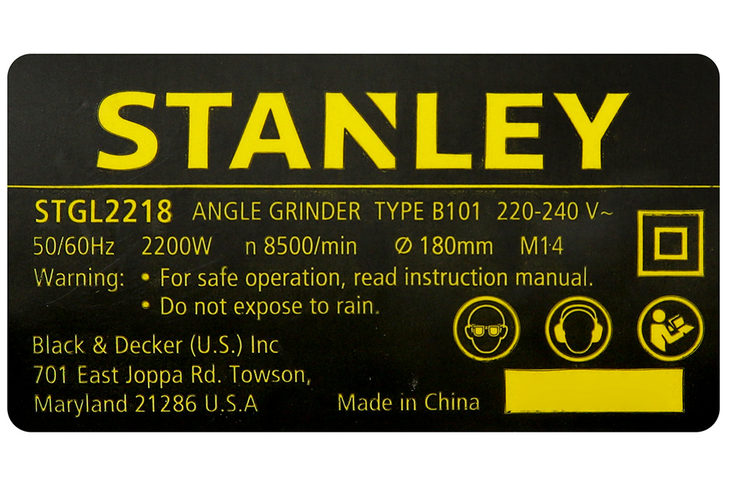 Máy mài góc lớn Stanley STGL2218-B1 2200W Màu Đen - Vàng