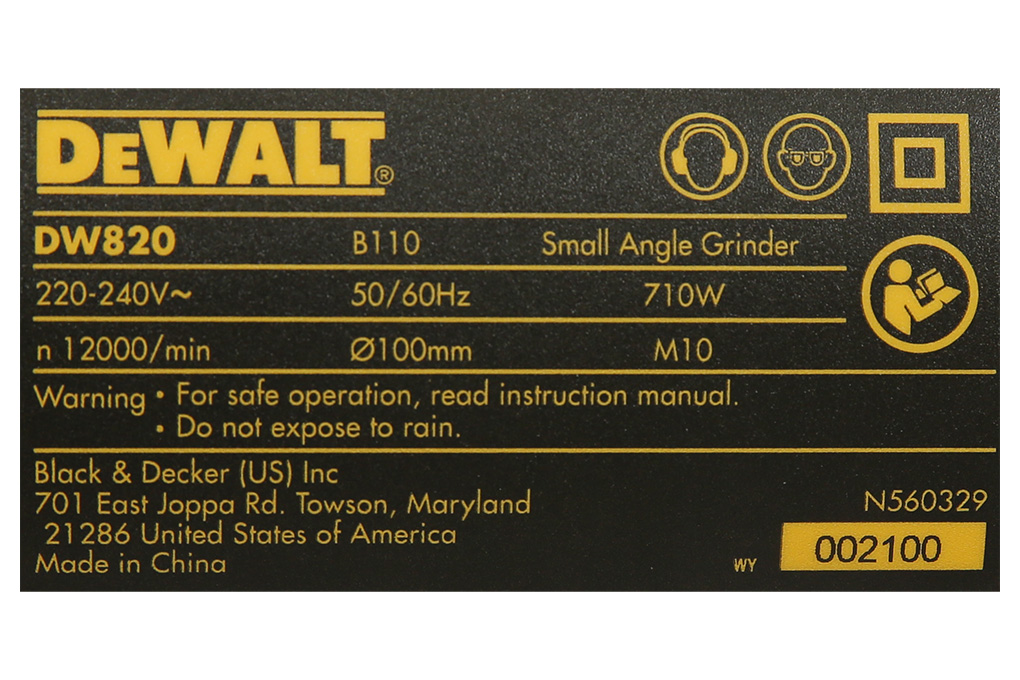 Máy mài góc Dewalt DW820-B1 710W Màu Đen - Vàng
