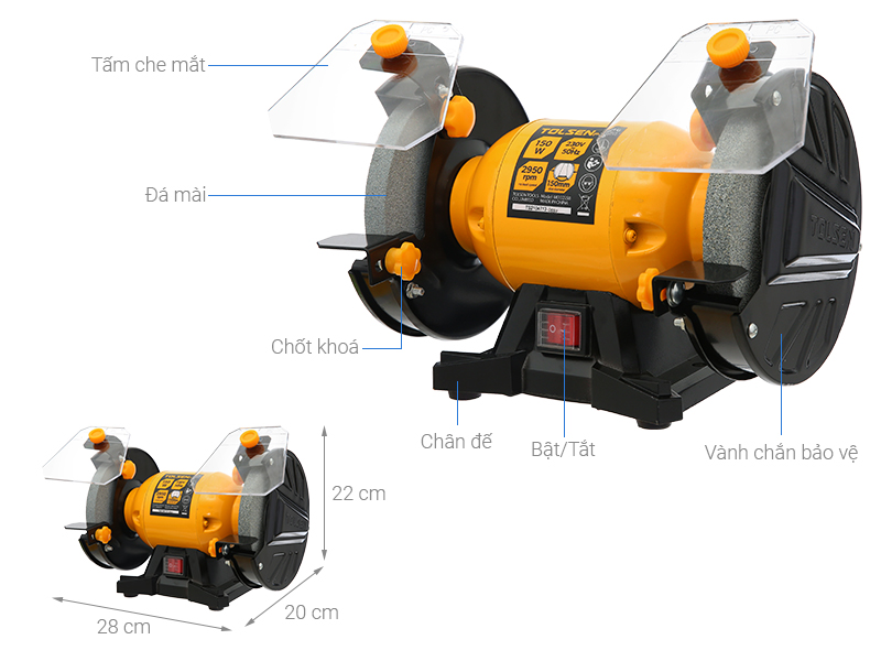 Máy mài hai đá Tolsen 79646 150W