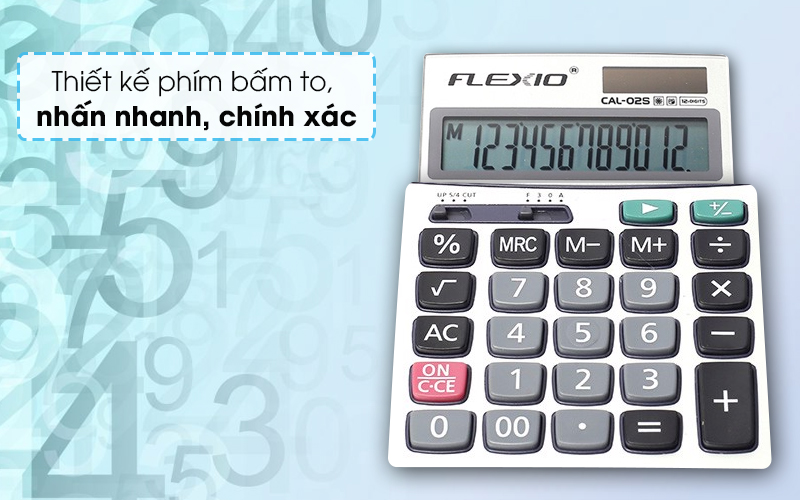 Máy tính cầm tay Flexio CAL-02S Xanh Navy - Thiết kế phím bấm to, thao tác nhanh Máy tính cầm tay Flexio CAL-02S Xanh Navy - Thiết kế phím bấm to, thao tác nhanh