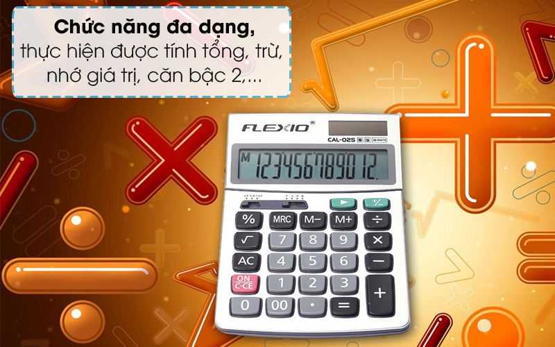 Máy tính cầm tay Flexio CAL-02S Xanh Navy - Thiết lập nhiều chức năng tiện ích Máy tính cầm tay Flexio CAL-02S Xanh Navy - Thiết lập nhiều chức năng tiện ích