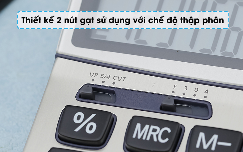 Máy tính cầm tay Flexio CAL-02S Xanh Navy - Có 2 nút gạt dùng với chế độ thập phân Máy tính cầm tay Flexio CAL-02S Xanh Navy - Có 2 nút gạt dùng với chế độ thập phân