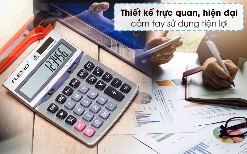 Máy tính cầm tay Flexio CAL-03S Xanh Navy - Kiểu dáng năng động, thân thiện người dùng Máy tính cầm tay Flexio CAL-03S Xanh Navy - Kiểu dáng năng động, thân thiện người dùng