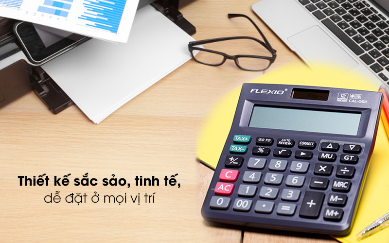 Máy tính cầm tay Flexio CAL-05P Xanh Navy - Thiết kế sắc sảo, màu xanh Navy lịch lãm Máy tính cầm tay Flexio CAL-05P Xanh Navy - Thiết kế sắc sảo, màu xanh Navy lịch lãm
