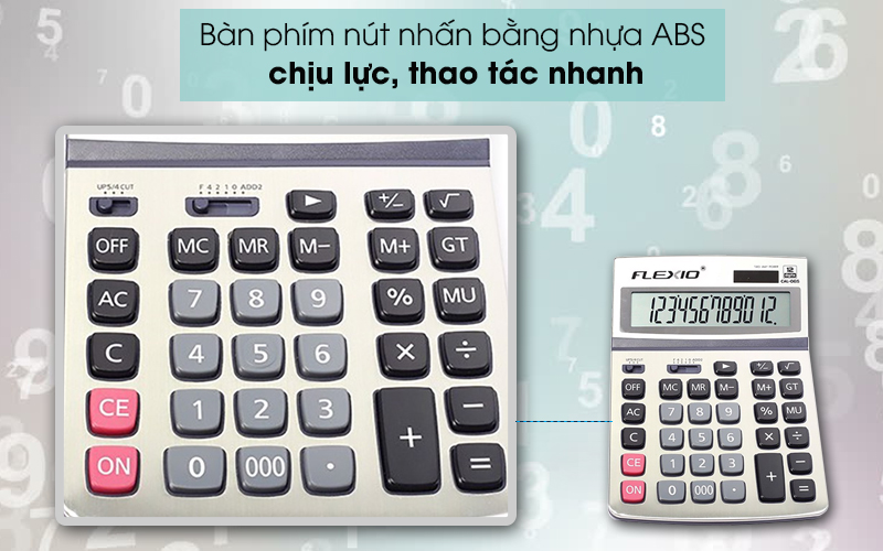 Máy tính cầm tay Flexio CAL-06S Xanh Navy - Bàn phím nút to Máy tính cầm tay Flexio CAL-06S Xanh Navy - Bàn phím nút to