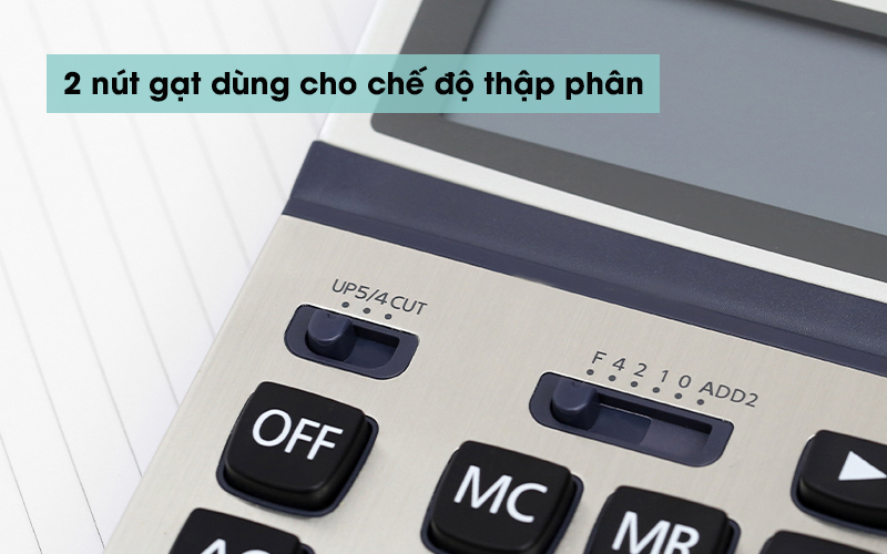 Máy tính cầm tay Flexio CAL-06S Xanh Navy - 2 nút gạt dùng cho chế độ thập phân Máy tính cầm tay Flexio CAL-06S Xanh Navy - 2 nút gạt dùng cho chế độ thập phân