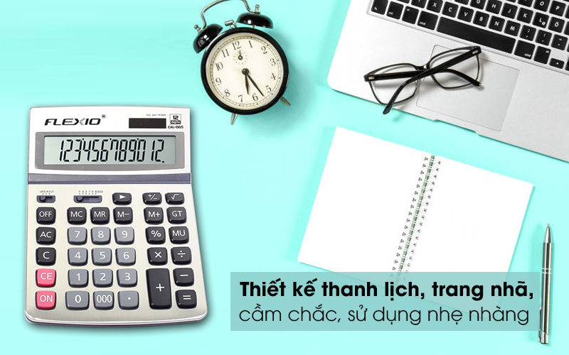 Máy tính cầm tay Flexio CAL-06S Xanh Navy - Bề mặt kim loại sáng đẹp, thiết kế thanh lịch Máy tính cầm tay Flexio CAL-06S Xanh Navy - Bề mặt kim loại sáng đẹp, thiết kế thanh lịch