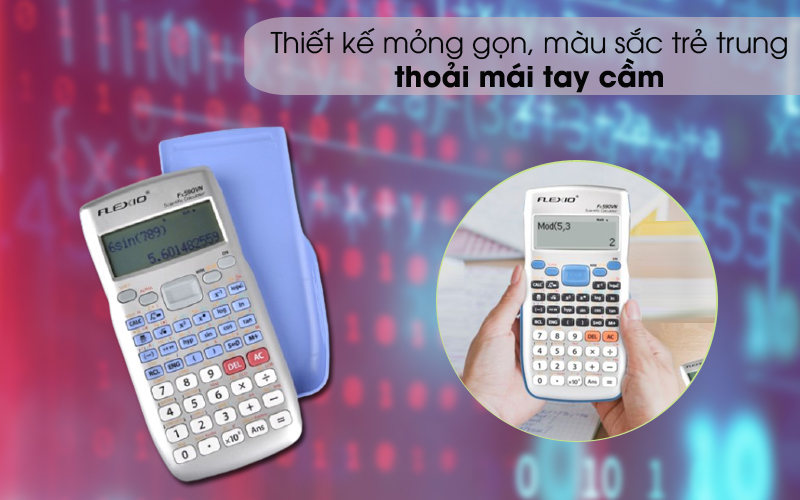 Mỏng gọn, trẻ trung - Máy tính khoa học Flexio FX590VN Xanh Thiên Thanh