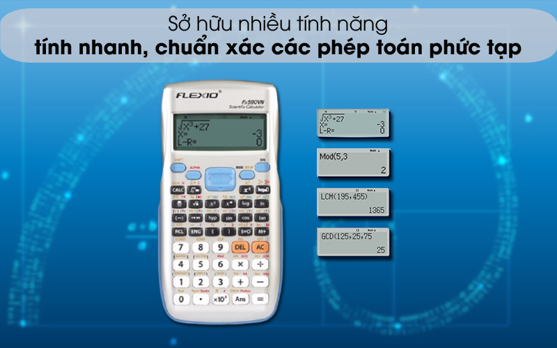Nhiều tính năng hữu ích - Máy tính khoa học Flexio FX590VN Xanh Thiên Thanh