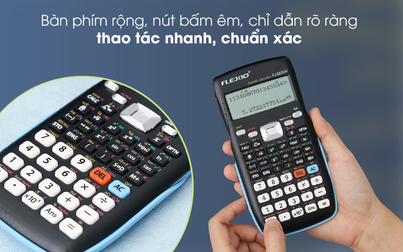 Dễ thao tác - Máy tính khoa học Thiên Long - Flexio FX680VN Xanh