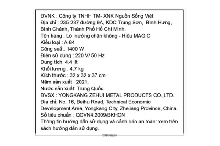 Nồi chiên không dầu Magic 4.4 lít A84 Màu Đen