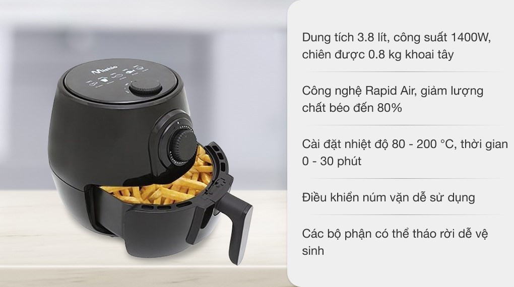 Nồi chiên không dầu Mishio MK-01 3.8 lít