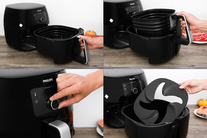 Nồi chiên không dầu Philips HD9650 7.3 lít Màu Đen