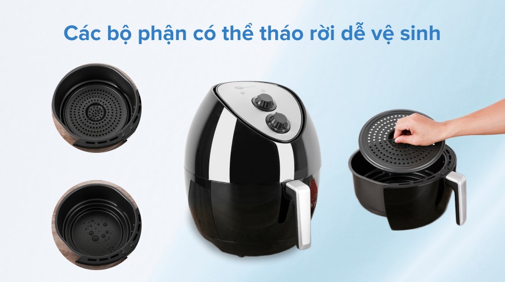 Nồi chiên không dầu Mishio MK-41 4.4 lít Đen