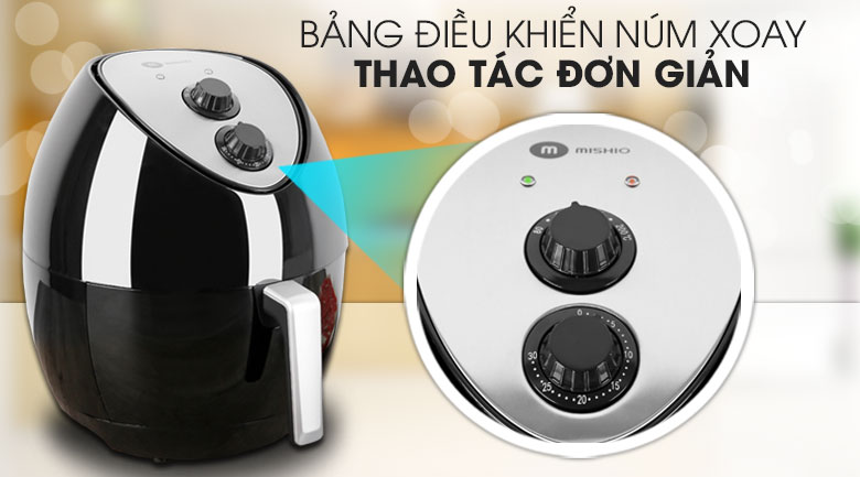 Nồi chiên không dầu Mishio MK-41 4.4 lít Đen - 5