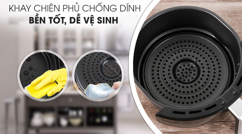 Nồi chiên không dầu Mishio MK-41 4.4 lít Đen - 6