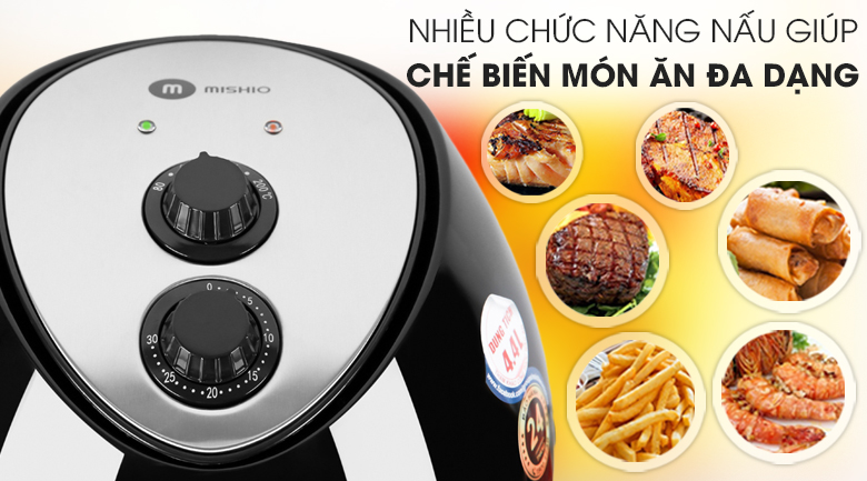 Nồi chiên không dầu Mishio MK-41 4.4 lít Đen - 3
