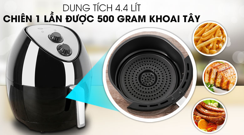 Nồi chiên không dầu Mishio MK-41 4.4 lít Đen - 8