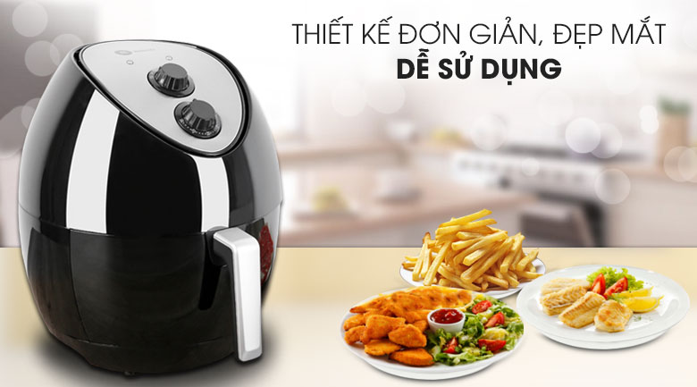 Nồi chiên không dầu Mishio MK-41 4.4 lít Đen - 2