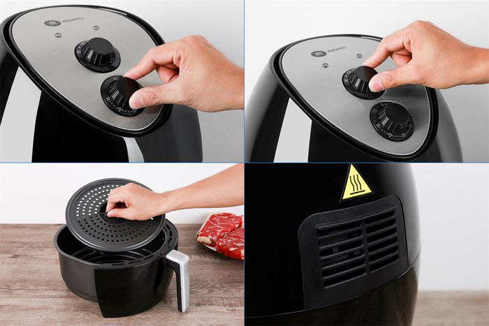 Nồi chiên không dầu Mishio MK-41 4.4 lít Đen Màu Đen
