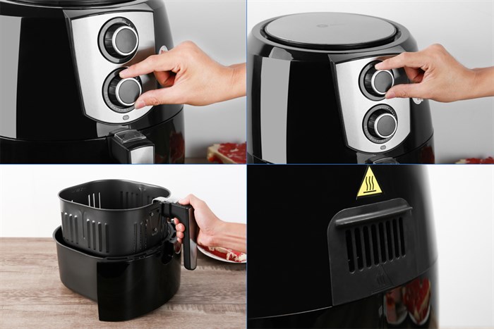 Nồi chiên không dầu Mishio MK-141 5.5 lít Đen Màu Đen