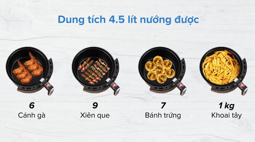 Nồi chiên không dầu Kangaroo KG52AF1A 4.5 lít