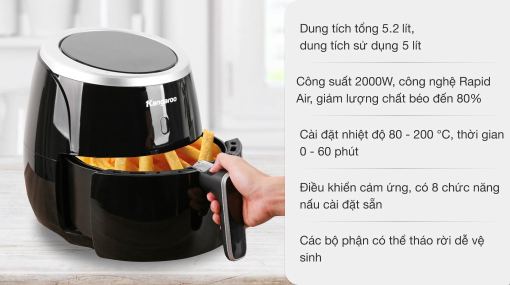 Nồi chiên không dầu Kangaroo KG52AF1A 5 lít