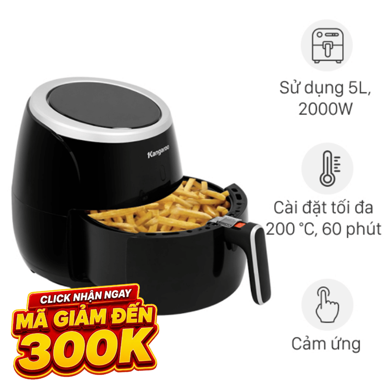 Nồi chiên không dầu Kangaroo 5 lít KG52AF1A