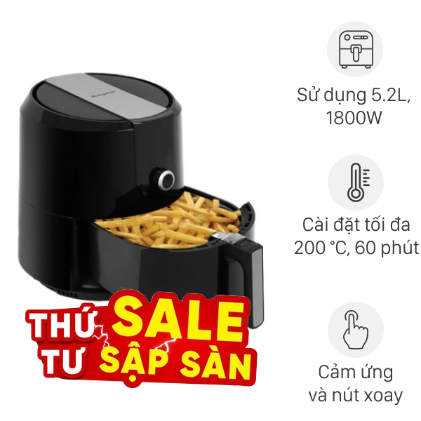 Nồi chiên không dầu Kangaroo 5.2 lít KG55AF1A