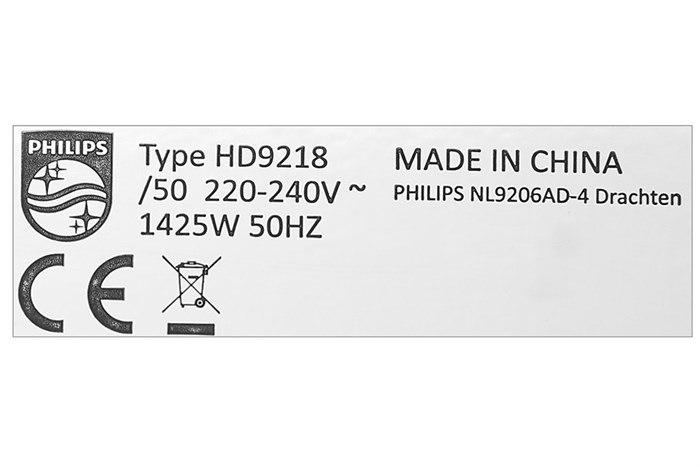 Nồi chiên không dầu Philips HD9218 4.5 lít Màu Đen