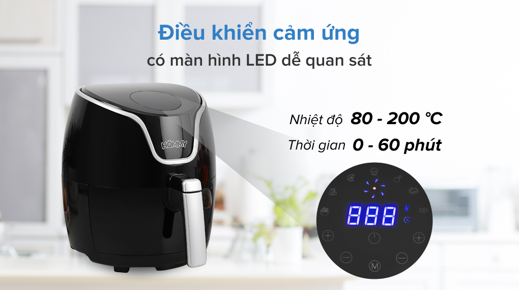 Nồi chiên không dầu Hommy AF20535D Đen 3.5 lít