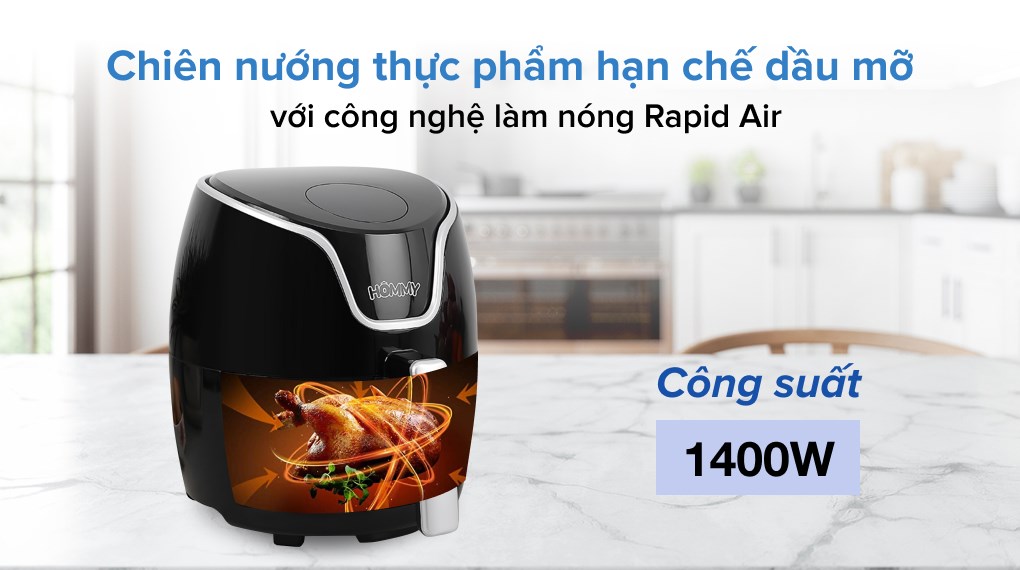 Nồi chiên không dầu Hommy AF20535D Đen 3.5 lít