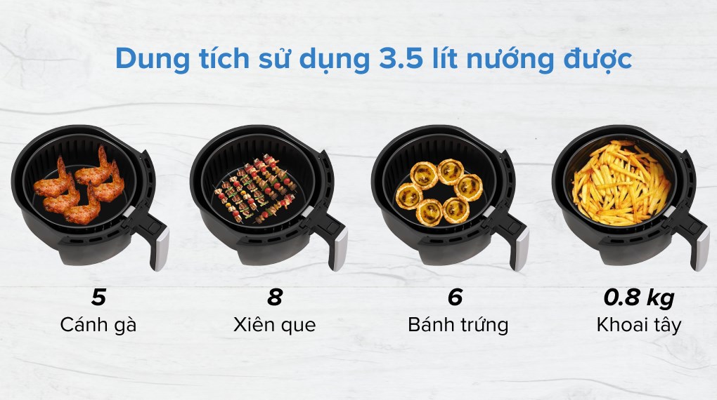 Nồi chiên không dầu Hommy AF20535D Đen 3.5 lít - 10