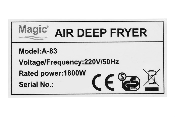 Nồi chiên không dầu Magic A-83 6 lít Màu Đen