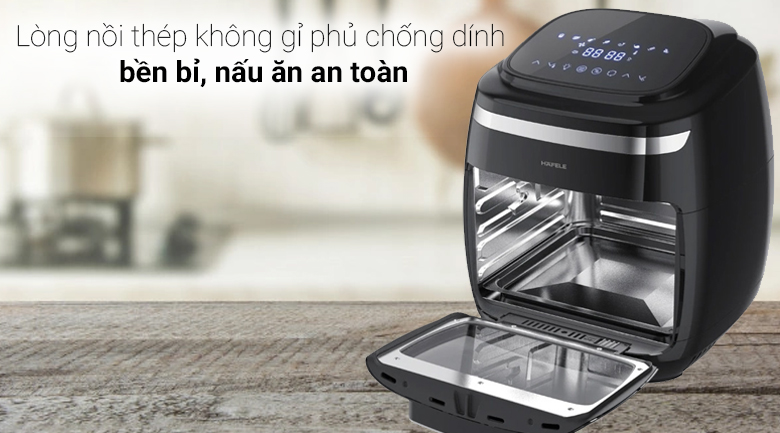 Nồi chiên không dầu Hafele AF-602A 11 lít - Lòng nồi chất liệu thép không gỉ phủ chống dính bền bỉ