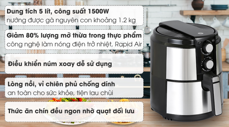 Nồi chiên không dầu Mishio MK-220 5 lít - 10