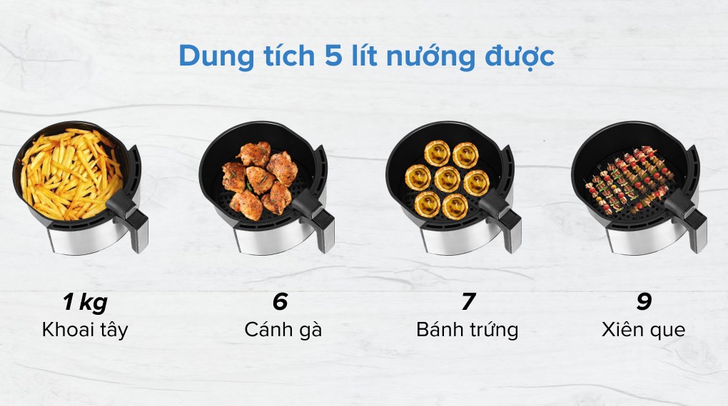 Nồi chiên không dầu Mishio MK-220 5 lít