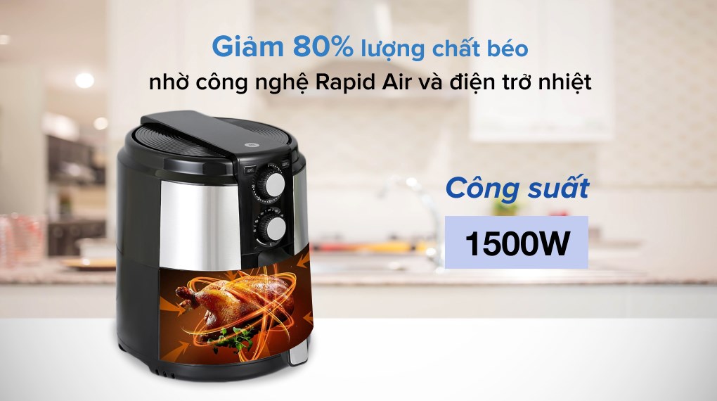 Nồi chiên không dầu Mishio MK-220 5 lít