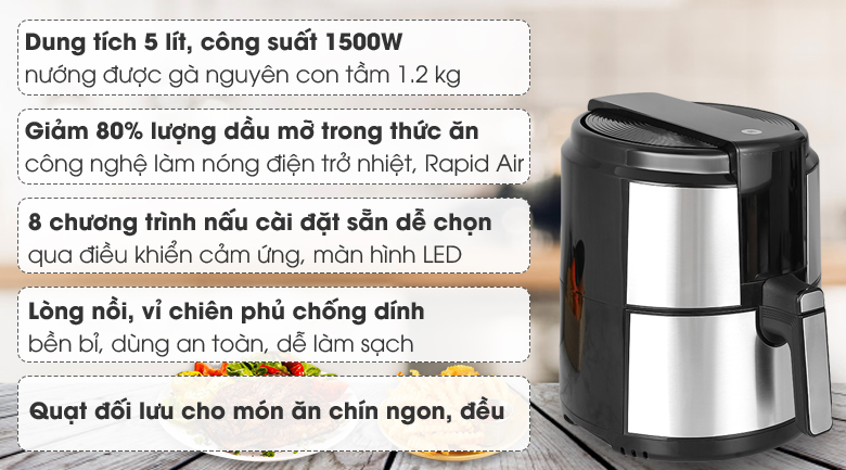 Nồi chiên không dầu Mishio MK-221 5 lít - 12