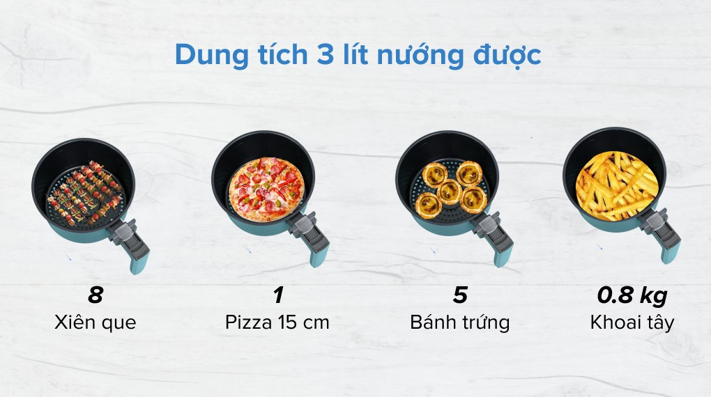 Nồi chiên không dầu Electrolux E6AF1-220K 3 lít