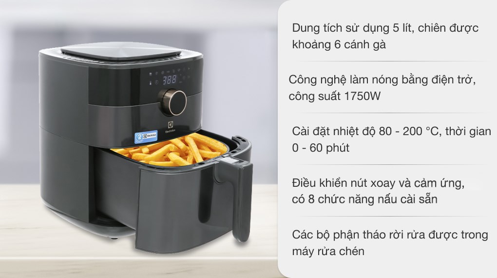 Nồi chiên không dầu Electrolux 5 lít E6AF1-520K
