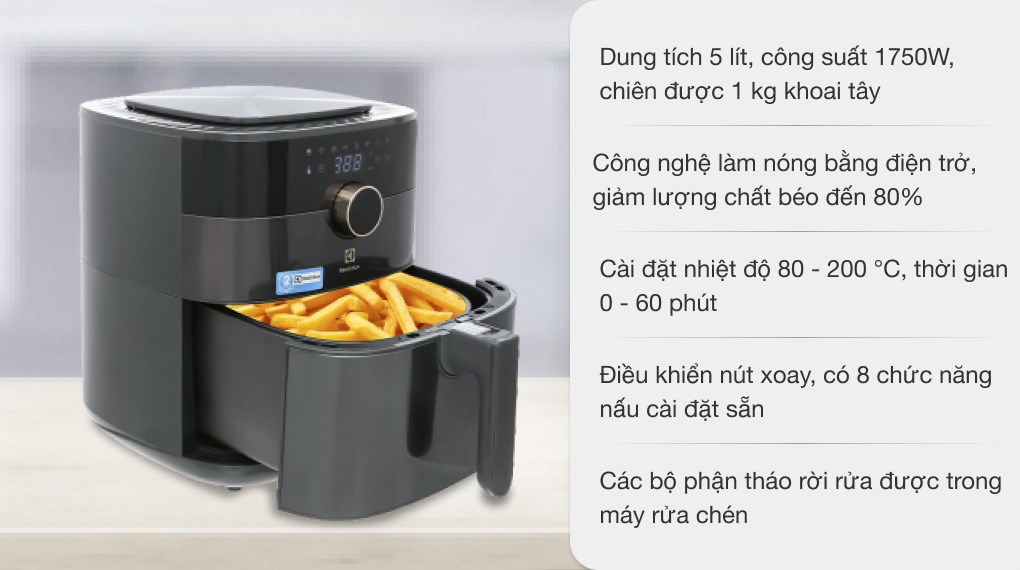 Nồi chiên không dầu Electrolux E6AF1-520K 5 lít